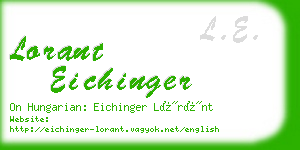 lorant eichinger business card